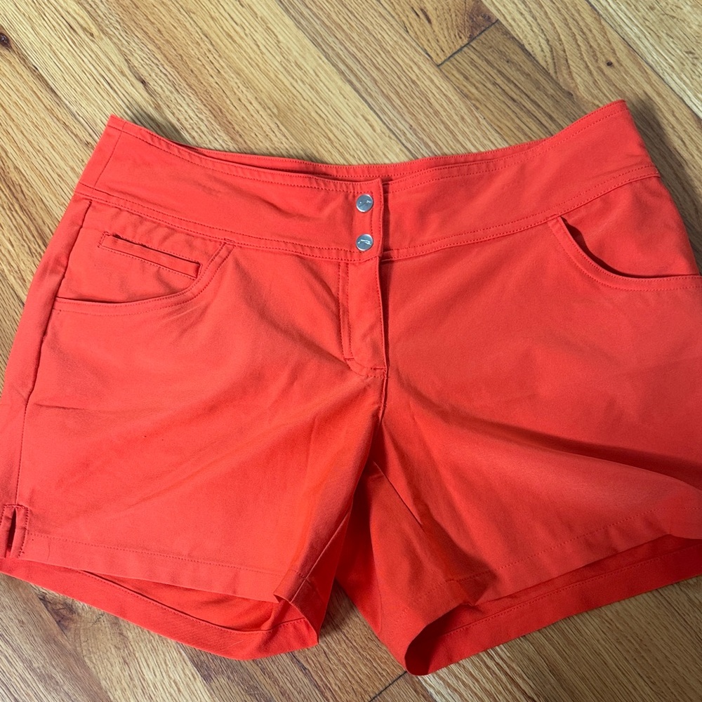 Women's Orange Golf Shorts